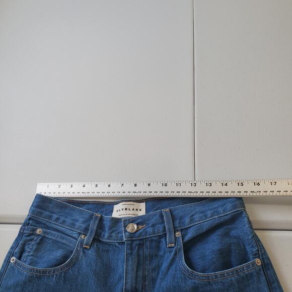 SLVRLAKE Jeans Womens 29 Blue Grace Wide Leg High Rise USA Freedom Wash Classic - Picture 12 of 14